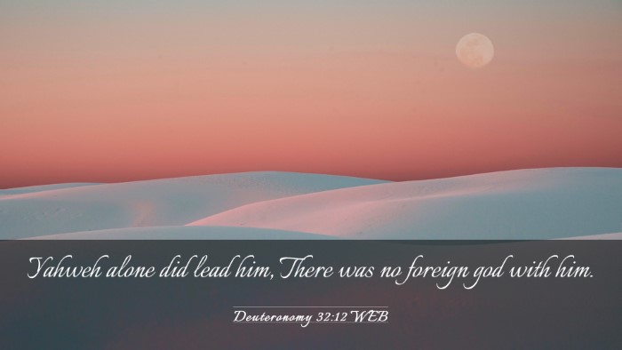 Picture 03 - Deuteronomy 32:12 WEB Desktop Wallpaper - Yahweh alone did lead him, There was no foreign - Desktop Bible Verse Wallpaper