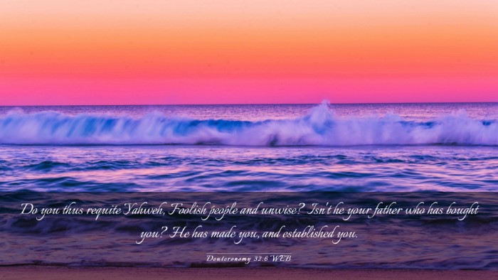 Picture 03 - Deuteronomy 32:6 WEB Desktop Wallpaper - Do you thus requite Yahweh, Foolish people and - Desktop Bible Verse Wallpaper