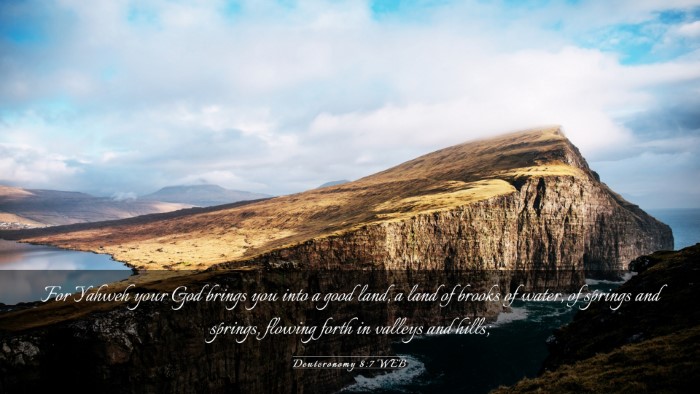 Picture 03 - Deuteronomy 8:7 WEB Desktop Wallpaper - For Yahweh your God brings you into a good land, - Desktop Bible Verse Wallpaper