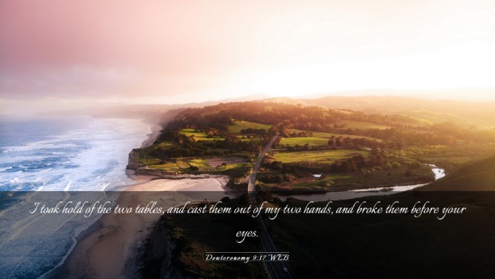 Picture 03 - Deuteronomy 9:17 WEB Desktop Wallpaper - I took hold of the two tables, and cast them out - Desktop Bible Verse Wallpaper
