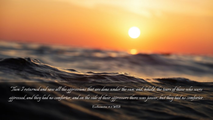 Picture 03 - Ecclesiastes 4:1 WEB Desktop Wallpaper - Then I returned and saw all the oppressions that - Desktop Bible Verse Wallpaper