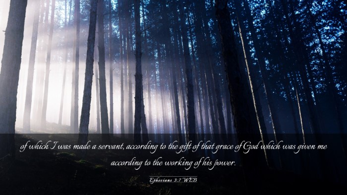 Picture 03 - Ephesians 3:7 WEB Desktop Wallpaper - of which I was made a servant, according to the - Desktop Bible Verse Wallpaper