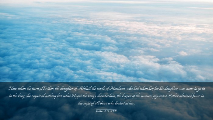 Picture 03 - Esther 2:15 WEB Desktop Wallpaper - Now when the turn of Esther, the daughter of - Desktop Bible Verse Wallpaper