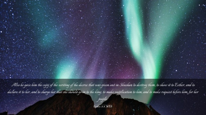 Picture 03 - Esther 4:8 WEB Desktop Wallpaper - Also he gave him the copy of the writing of the - Desktop Bible Verse Wallpaper
