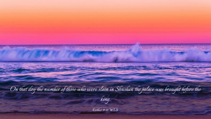 Picture 03 - Esther 9:11 WEB Desktop Wallpaper - On that day the number of those who were slain in - Desktop Bible Verse Wallpaper