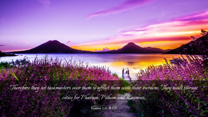 Picture 03 - Exodus 1:11 WEB Desktop Wallpaper - Therefore they set taskmasters over them to - Desktop Bible Verse Wallpaper