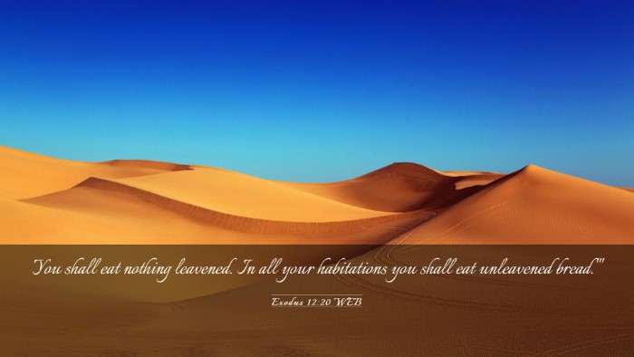Picture 03 - Exodus 12:20 WEB Desktop Wallpaper - You shall eat nothing leavened. In all your - Desktop Bible Verse Wallpaper