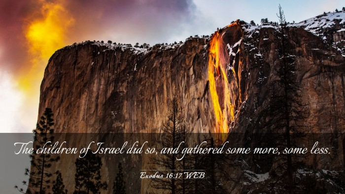 Picture 03 - Exodus 16:17 WEB Desktop Wallpaper - The children of Israel did so, and gathered some - Desktop Bible Verse Wallpaper