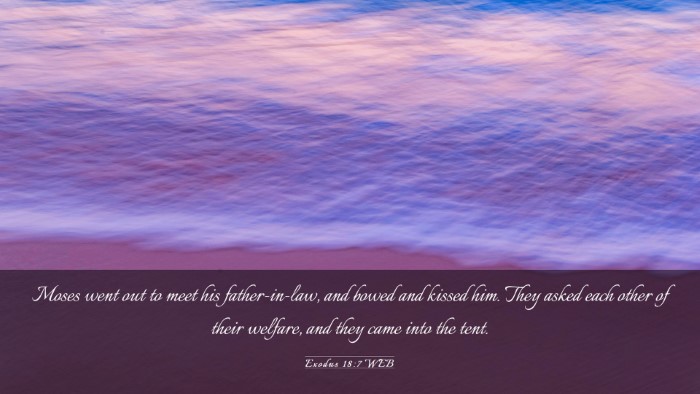 Picture 03 - Exodus 18:7 WEB Desktop Wallpaper - Moses went out to meet his father-in-law, and - Desktop Bible Verse Wallpaper