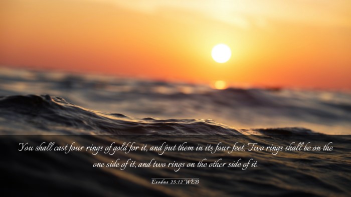 Picture 03 - Exodus 25:12 WEB Desktop Wallpaper - You shall cast four rings of gold for it, and put - Desktop Bible Verse Wallpaper