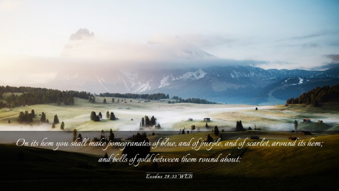 Picture 03 - Exodus 28:33 WEB Desktop Wallpaper - On its hem you shall make pomegranates of blue, - Desktop Bible Verse Wallpaper