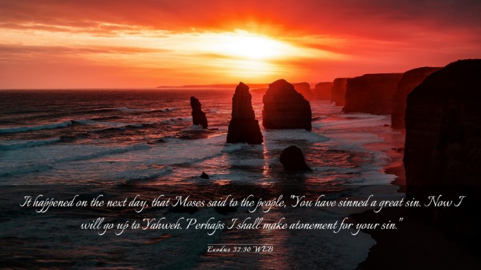 Picture 03 - Exodus 32:30 WEB Desktop Wallpaper - It happened on the next day, that Moses said to - Desktop Bible Verse Wallpaper