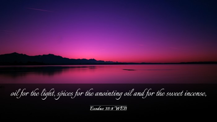Picture 03 - Exodus 35:8 WEB Desktop Wallpaper - oil for the light, spices for the anointing oil - Desktop Bible Verse Wallpaper