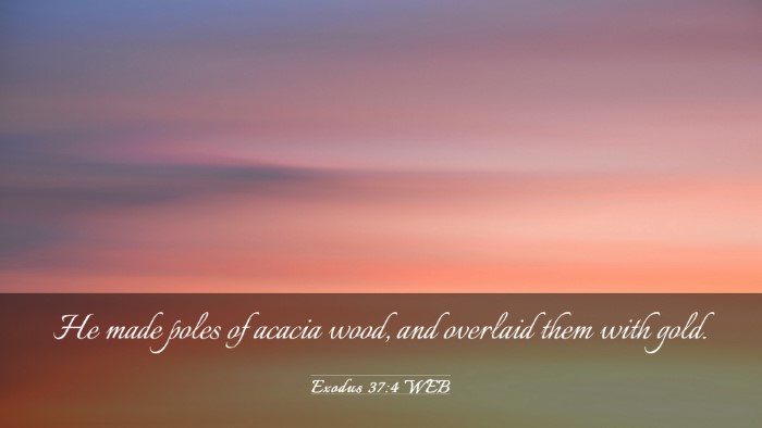 Picture 03 - Exodus 37:4 WEB Desktop Wallpaper - He made poles of acacia wood, and overlaid them - Desktop Bible Verse Wallpaper