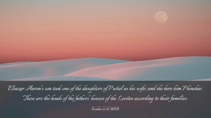 Picture 03 - Exodus 6:25 WEB Desktop Wallpaper - Eleazar Aaron's son took one of the daughters of - Desktop Bible Verse Wallpaper