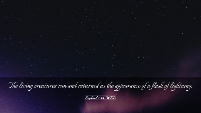 Picture 03 - Ezekiel 1:14 WEB Desktop Wallpaper - The living creatures ran and returned as the - Desktop Bible Verse Wallpaper