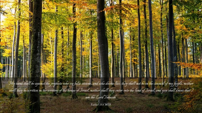 Picture 03 - Ezekiel 13:9 WEB Desktop Wallpaper - My hand shall be against the prophets who see - Desktop Bible Verse Wallpaper