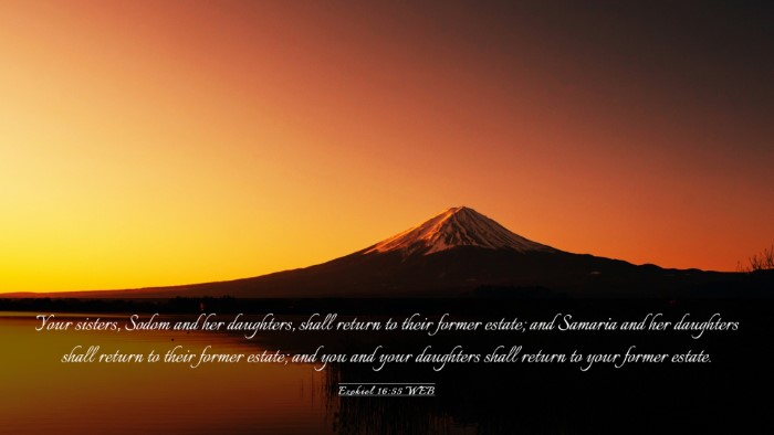 Picture 03 - Ezekiel 16:55 WEB Desktop Wallpaper - Your sisters, Sodom and her daughters, shall - Desktop Bible Verse Wallpaper