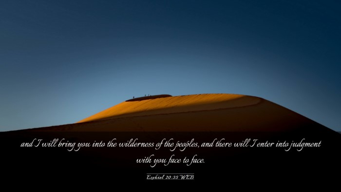 Picture 03 - Ezekiel 20:35 WEB Desktop Wallpaper - and I will bring you into the wilderness of the - Desktop Bible Verse Wallpaper