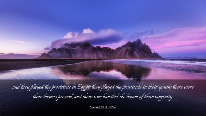 Picture 03 - Ezekiel 23:3 WEB Desktop Wallpaper - and they played the prostitute in Egypt; they - Desktop Bible Verse Wallpaper