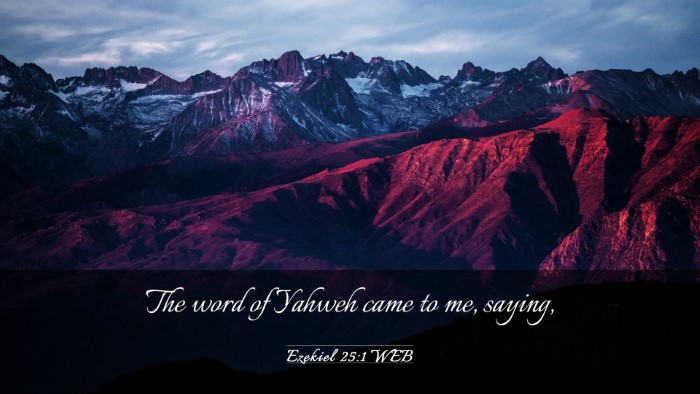 Picture 03 - Ezekiel 25:1 WEB Desktop Wallpaper - The word of Yahweh came to me, - Desktop Bible Verse Wallpaper