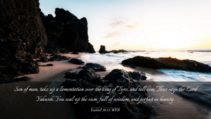 Picture 03 - Ezekiel 28:12 WEB Desktop Wallpaper - Son of man, take up a lamentation over the king - Desktop Bible Verse Wallpaper