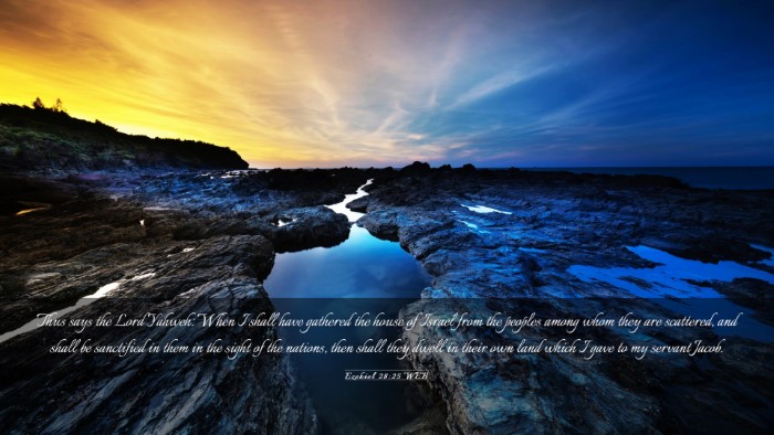 Picture 03 - Ezekiel 28:25 WEB Desktop Wallpaper - Thus says the Lord Yahweh: When I shall have - Desktop Bible Verse Wallpaper