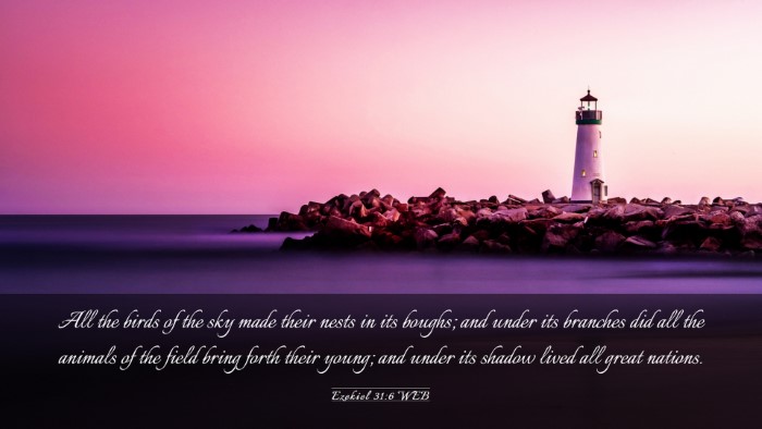 Picture 03 - Ezekiel 31:6 WEB Desktop Wallpaper - All the birds of the sky made their nests in its - Desktop Bible Verse Wallpaper