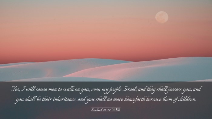 Picture 03 - Ezekiel 36:12 WEB Desktop Wallpaper - Yes, I will cause men to walk on you, even my - Desktop Bible Verse Wallpaper
