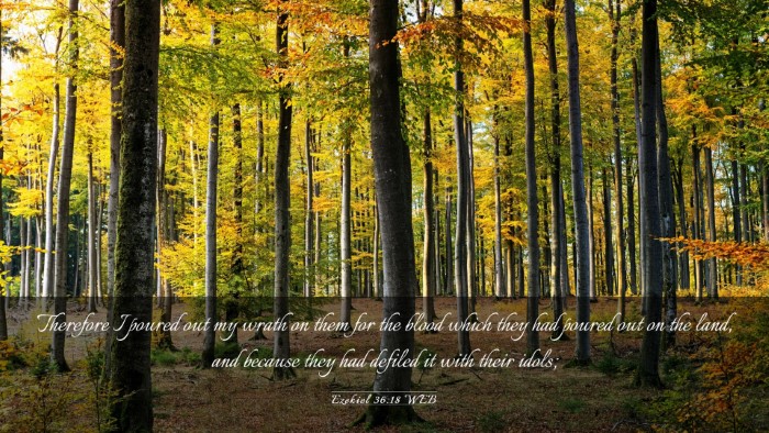 Picture 03 - Ezekiel 36:18 WEB Desktop Wallpaper - Therefore I poured out my wrath on them for the - Desktop Bible Verse Wallpaper