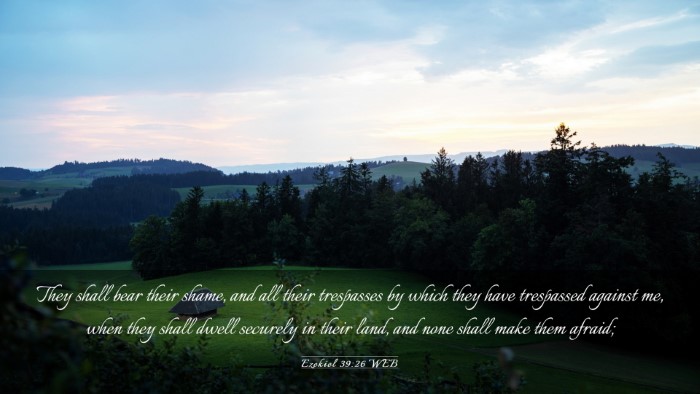 Picture 03 - Ezekiel 39:26 WEB Desktop Wallpaper - They shall bear their shame, and all their - Desktop Bible Verse Wallpaper