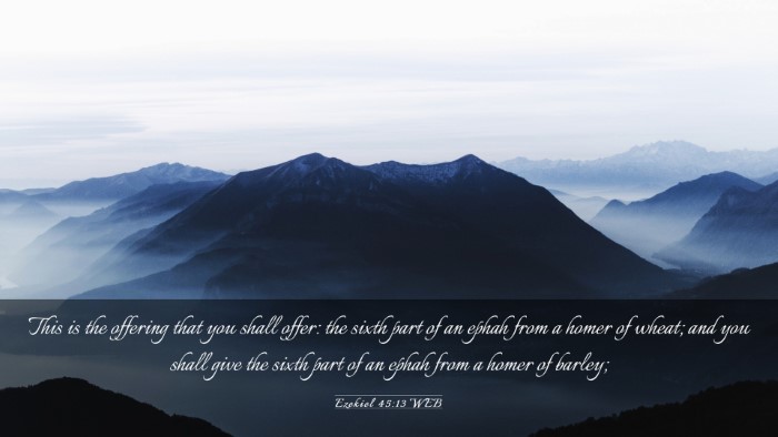 Picture 03 - Ezekiel 45:13 WEB Desktop Wallpaper - This is the offering that you shall offer: the - Desktop Bible Verse Wallpaper