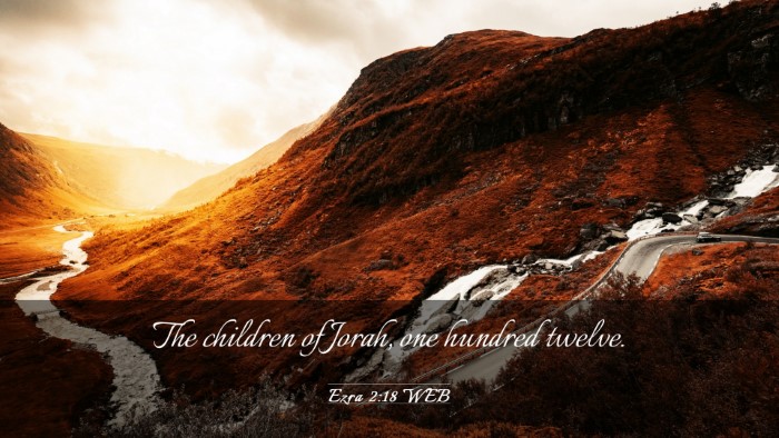Picture 03 - Ezra 2:18 WEB Desktop Wallpaper - The children of Jorah, one hundred - Desktop Bible Verse Wallpaper