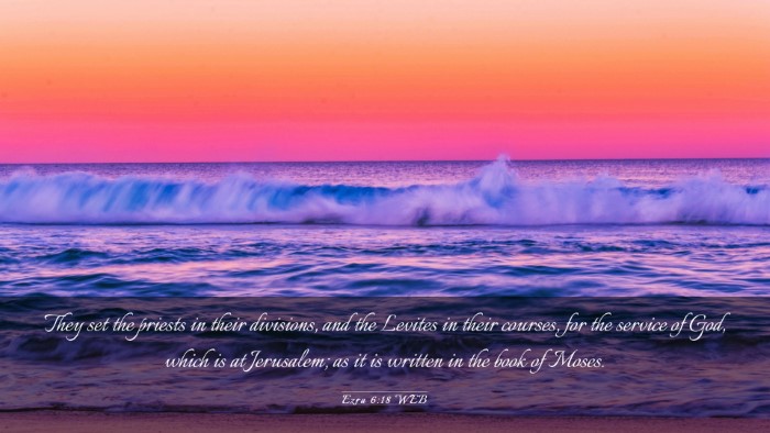 Picture 03 - Ezra 6:18 WEB Desktop Wallpaper - They set the priests in their divisions, and the - Desktop Bible Verse Wallpaper