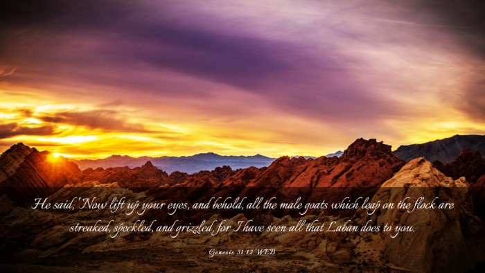 Picture 03 - Genesis 31:12 WEB Desktop Wallpaper - He said, 'Now lift up your eyes, and behold, all - Desktop Bible Verse Wallpaper