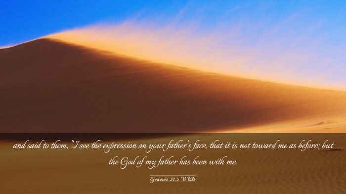 Picture 03 - Genesis 31:5 WEB Desktop Wallpaper - and said to them, 
