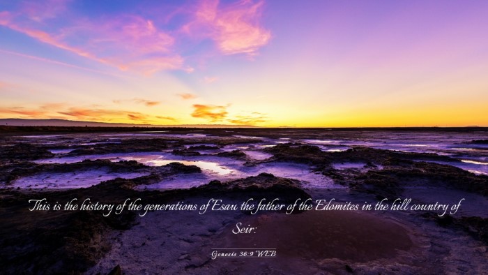 Picture 03 - Genesis 36:9 WEB Desktop Wallpaper - This is the history of the generations of Esau - Desktop Bible Verse Wallpaper