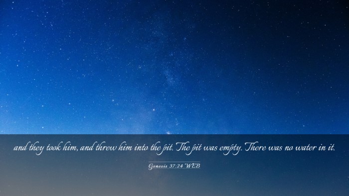 Picture 03 - Genesis 37:24 WEB Desktop Wallpaper - and they took him, and threw him into the pit. - Desktop Bible Verse Wallpaper