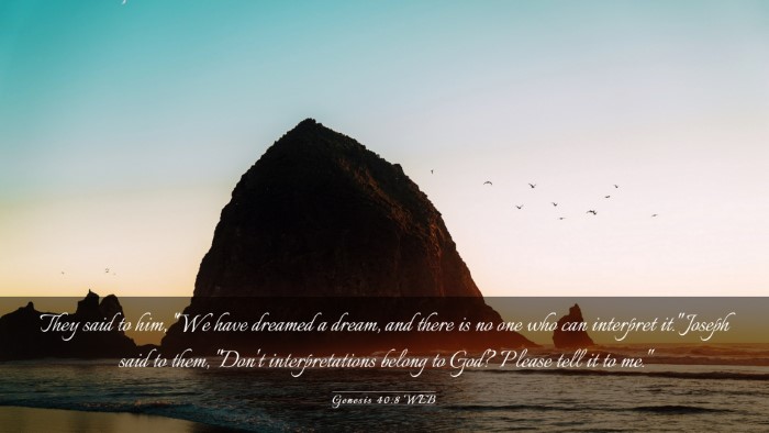 Picture 03 - Genesis 40:8 WEB Desktop Wallpaper - They said to him, 