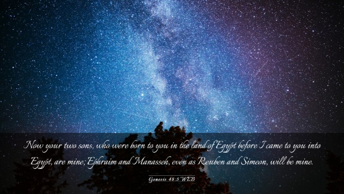 Picture 03 - Genesis 48:5 WEB Desktop Wallpaper - Now your two sons, who were born to you in the - Desktop Bible Verse Wallpaper