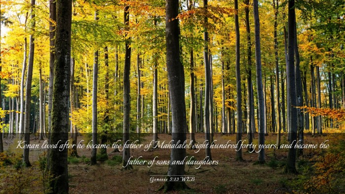 Picture 03 - Genesis 5:13 WEB Desktop Wallpaper - Kenan lived after he became the father of - Desktop Bible Verse Wallpaper
