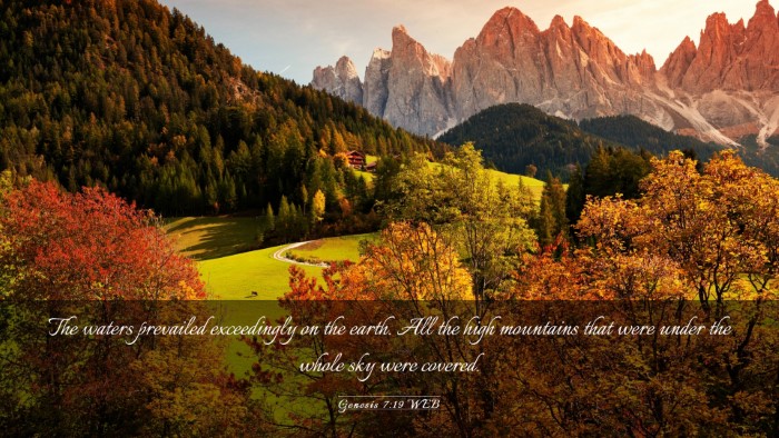 Picture 03 - Genesis 7:19 WEB Desktop Wallpaper - The waters prevailed exceedingly on the earth. - Desktop Bible Verse Wallpaper
