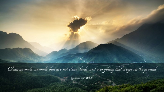 Picture 03 - Genesis 7:8 WEB Desktop Wallpaper - Clean animals, animals that are not clean, birds, - Desktop Bible Verse Wallpaper