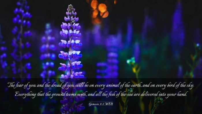 Picture 03 - Genesis 9:2 WEB Desktop Wallpaper - The fear of you and the dread of you will be on - Desktop Bible Verse Wallpaper
