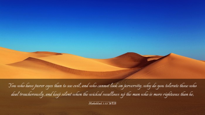 Picture 03 - Habakkuk 1:13 WEB Desktop Wallpaper - You who have purer eyes than to see evil, and who - Desktop Bible Verse Wallpaper