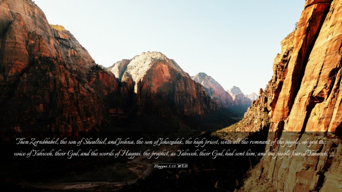 Picture 03 - Haggai 1:12 WEB Desktop Wallpaper - Then Zerubbabel, the son of Shealtiel, and - Desktop Bible Verse Wallpaper