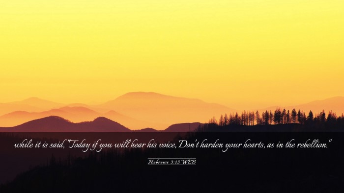 Picture 03 - Hebrews 3:15 WEB Desktop Wallpaper - while it is said, 