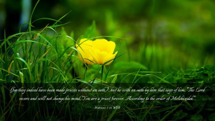 Picture 03 - Hebrews 7:21 WEB Desktop Wallpaper - (for they indeed have been made priests without - Desktop Bible Verse Wallpaper