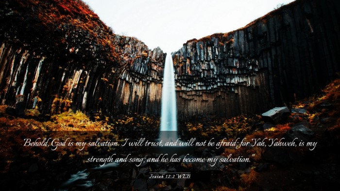 Picture 03 - Isaiah 12:2 WEB Desktop Wallpaper - Behold, God is my salvation. I will trust, and - Desktop Bible Verse Wallpaper