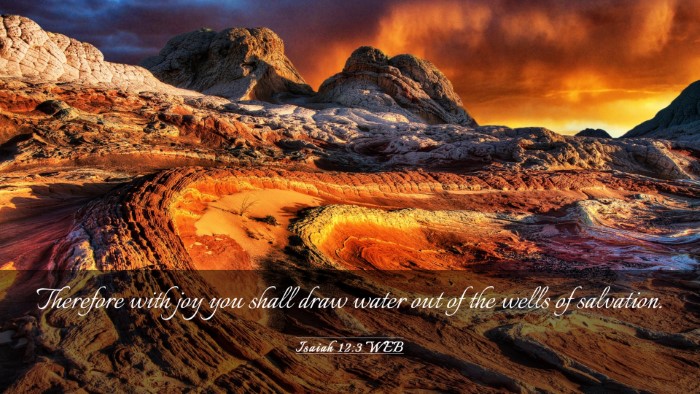 Picture 03 - Isaiah 12:3 WEB Desktop Wallpaper - Therefore with joy you shall draw water out of - Desktop Bible Verse Wallpaper